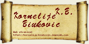 Kornelije Biuković vizit kartica